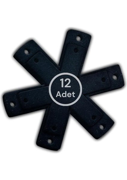 12 Adet Tencere Tava Koruyucu Düzenleyici Çizilme Önleyici Set (Siyah)