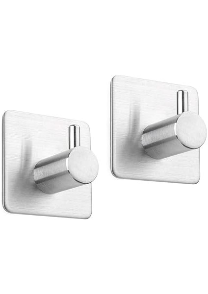 Paslanmaz Çelik 2 Adet Topuzlu Banyo Askısı Havluluk Havlu Askısılık Inox - Kendinden Yapışmalı indirimleri