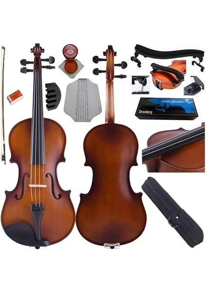 Keman - Mat Yastık + Susturucu + Kılavuz Yetişkin Kemanı