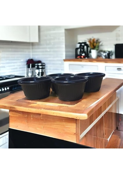 Reçellik ve Kahve Yanı Kasesi,sosluk,sunumluk Mini 6lı (Siyah)