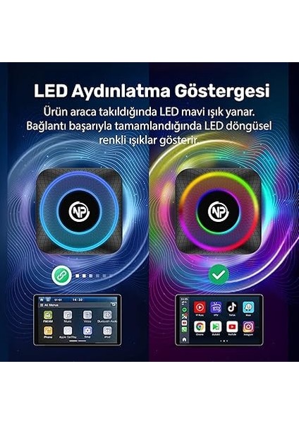 NPCP01 Sım Kartlı ANDROID13 8GB/128GB Tvbox Kablosuz Carplay modelleri