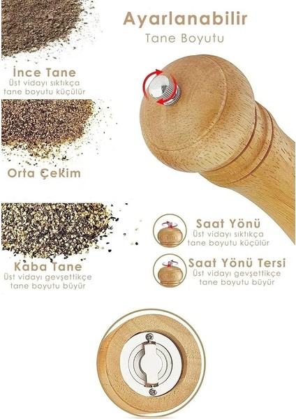 Doğal Ahşap Değirmen Karabiber Tuz Kahve Baharat Öğütücü Manuel El Değirmeni fiyatları