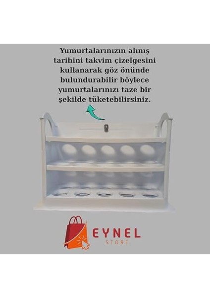 Katlı Yumurtalık Buzdolabı Organizeri Saklama Kabı 30 Bölmeli Raflı Yumurta Kutusu Düzenleyici (1, Beyaz) fırsatları