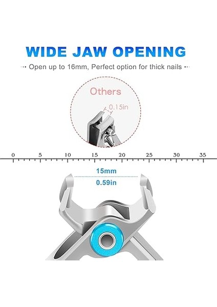 Kalın Tırnaklar Için Geniş Çene Açma Tırnak Makası, Ekstra Büyük Ayak Tırnağı Makası, Erkek, Yaşlı, Sert Tırnaklar Için Tırnak Törpüsü ile fiyatları