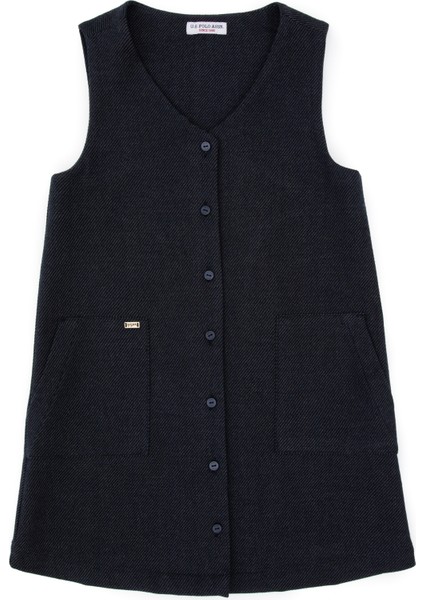 Kız Çocuk Lacivert Elbise (Dokuma) 50314319-VR033