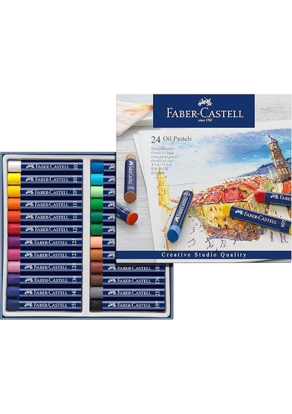 Creative Studio Yağlı Pastel Boya, 24 Renk, Parlak ve Yoğun Renkler, Yumuşak Kullanım, Asit Içermez, Renk Karıştırmaya Uygun