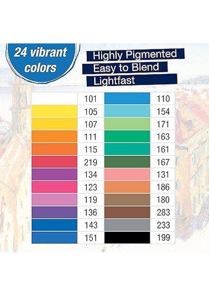 Creative Studio Yağlı Pastel Boya, 24 Renk, Parlak ve Yoğun Renkler, Yumuşak Kullanım, Asit Içermez, Renk Karıştırmaya Uygun modelleri