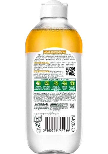 Çift Fazlı Micellar Kusursuz Makyaj Temizleme Suyu 400 ml x 2 Adet modelleri