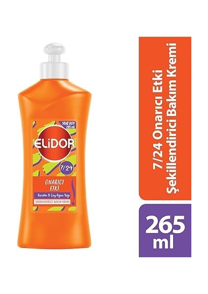 7/24 Şekillendirici Saç Bakım Kremi Onarıcı Etki Keratin &amp; Çay Ağacı Yağı 265 ml fiyatları