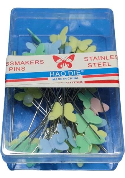 Toplu Iğne Motif Başlı 50 Adet 1DKSG04 Kelebek