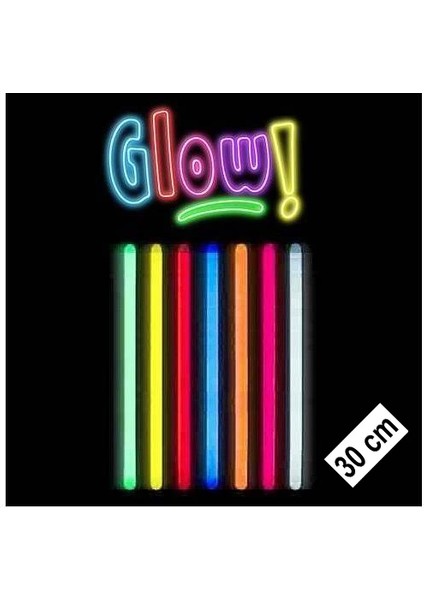 Karanlıkta Parlayan Fosforlu Glow Stick Kalın Çubuk 30 cm 1 Adet