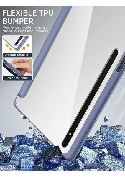 Galaxy Tab S9 Fe / S9 11INÇ ile Uyumlu Kılıf Grafiti Şeffaf Kalem Bölmeli X710 X716 X718 X510 X516 Lavendery Gray indirimleri