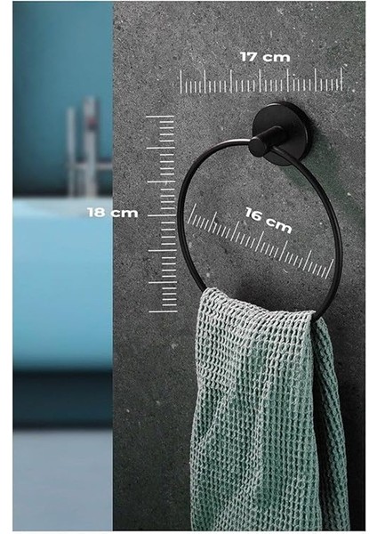 Haus Yuvarlak Halka Banyo Mutfak Havlu Askılığı SIYAH-102 fiyatları