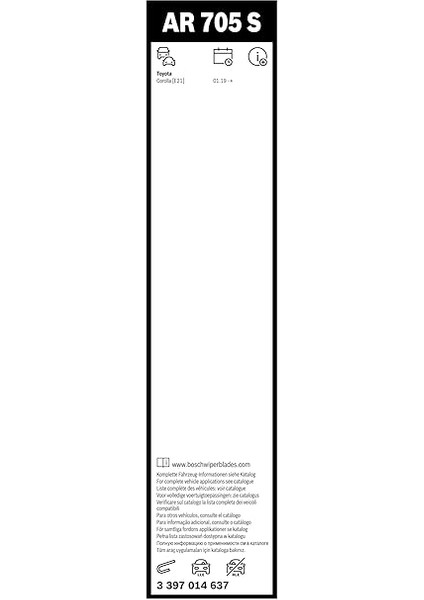 Aerotwin Retro Silecek Seti Toyota Corolla Sedan (2019 ve Sonrası), Corolla Hatchback (2019 ve Sonrası) [700/340 Mm] AR705S 3397014637 modelleri