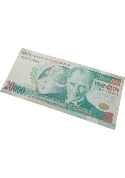 7. Emisyon 20.000.000 Türk Lirası Koleksiyon Kağıt Para Eski Para Hobi Hediye Antika Para