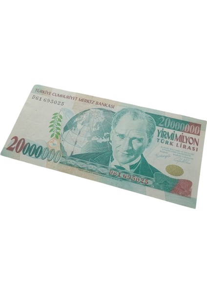 7. Emisyon 20.000.000 Türk Lirası Koleksiyon Kağıt Para Eski Para Hobi Hediye Antika Para