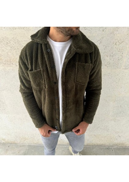Erkek Pelüş Polar Hırka Gömlek – Yakalı, Ilik Düğmeli, Göğüs Cepli, Yumuşak Dokulu Kışlık Regular Fit Rahat Günlük Model fiyatları