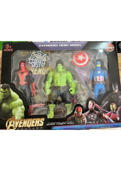 Kids Oyuncak Kaptan Amerika 3lü Işıklı Karakter Seti 2156-3