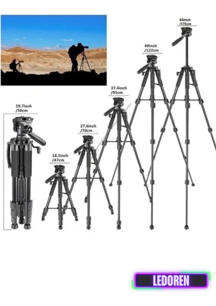 Telefon Kamera Youtuber Tripodu Tripod 47-175CM NP-8850