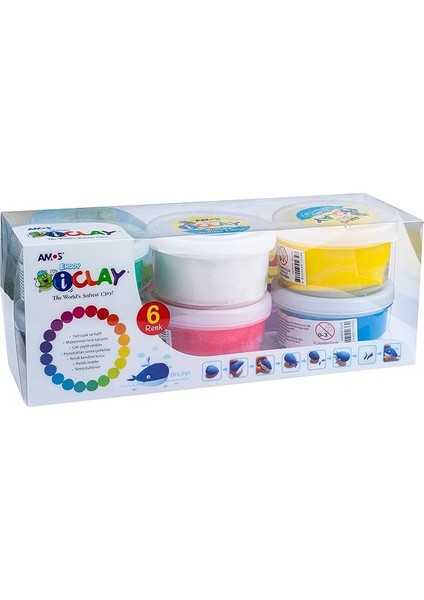 IC30P6 Proje Hamuru-I Clay 30GR 6 Li Pet, 6 Renk Karışık, 30 Gram
