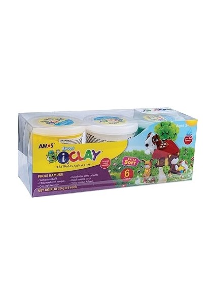 IC30P6 Proje Hamuru-I Clay 30GR 6 Li Pet, 6 Renk Karışık, 30 Gram fiyatları