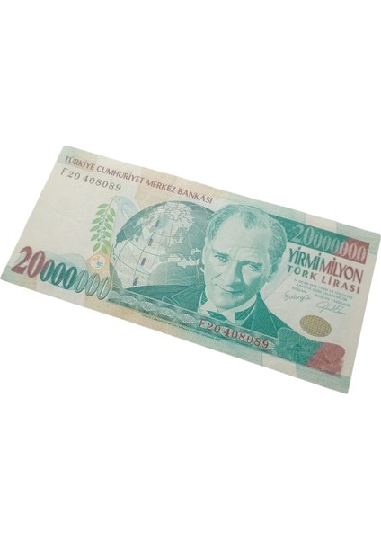 7. Emisyon 20.000.000 Türk Lirası Koleksiyon Kağıt Para Eski Para Hobi Hediye Antika Para