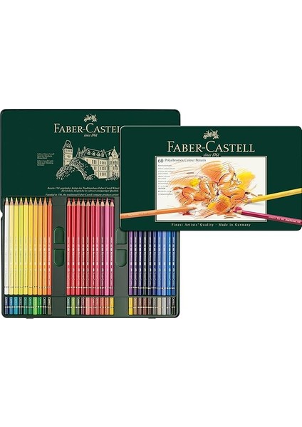 Polychromos Kuru Boya Kalemi, 60 Renk, Yumuşak ve Kalıcı Pigmentler, Suya Dayanıklı, Kolay Açılır Uç