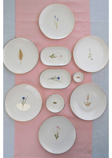 Porselen Natura Karma Altın Yaldız Kahvaltı Takımı 6 Kişilik 14 Parça