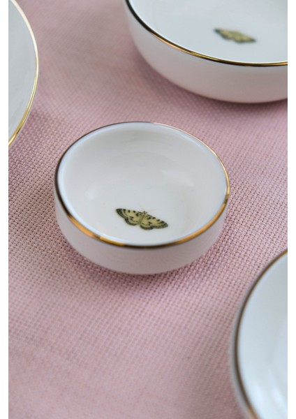 Porselen Natura Karma Altın Yaldız Kahvaltı Takımı 6 Kişilik 14 Parça