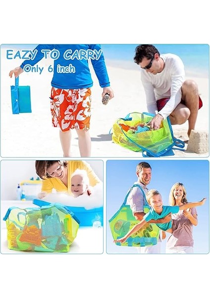 Oyuncağı Çantası, Büyük Kum Oyuncağı, File Çanta, File Çanta, Plaj Oyuncakları Için Saklama Çantası, Tekrar Kullanılabilir, Katlanabilir, Su Oyuncağı Tatil Için (1) indirimleri