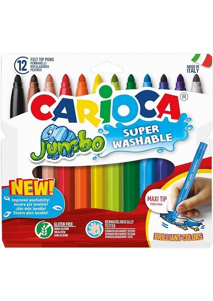 Süper Yıkanabilir Keçeli Boya Kalemi, 12'li