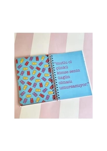 Bu Hayatı Tasarımlı Spiralli Sticker'lı Tarihsiz Konuşan Ajanda Haftalık Planlayıcı Defter modelleri
