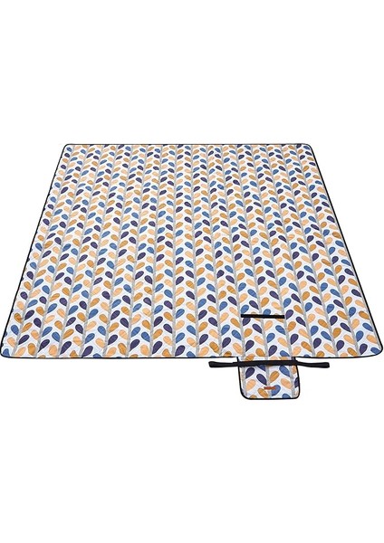 Piknik Örtüsü GCM87CU, 200 x 200 cm Büyük Plaj Örtüsü, Kamp Örtüsü, Su Geçirmez Alt Yüzey, Makinede Yıkanabilir, Katlanabilir, Bahçe, Park, Plaj, Kamp Için, Renkli Yapraklar
