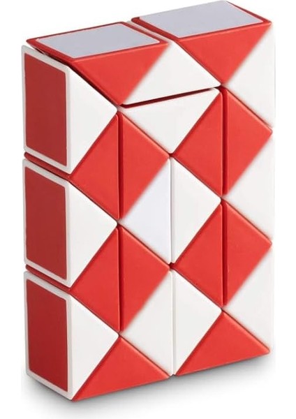 Parçalı Yaratıcı Magıc Snake Cube -Sihirli Yılan Zeka Sabır Küpü - Renk: Kırmızı