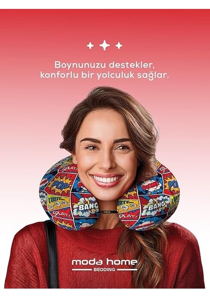 Home Bedding Visco Seyahat Yastığı Pop Art modelleri