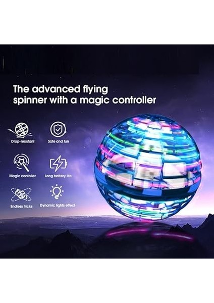 Uçan Küre Topu, Mini El Kumandalı Drones Ufo Oyuncak, Uçan Fidget Küre Bumerang Spinner 360° Dönebilen LED Işıklı, Çocuklar ve Yetişkinler Için Hediye fiyatları