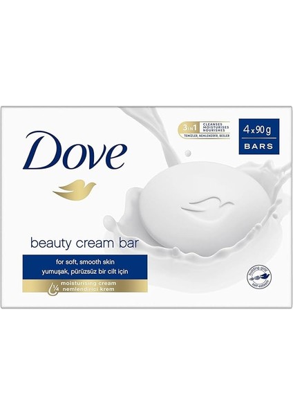 Beauty Cream Bar Katı Güzellik Sabunu Original Nemlendirici Etkili, 4X90 G