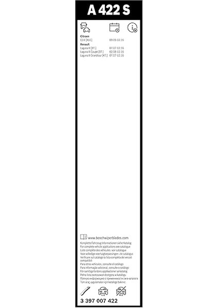 Aerotwin Silecek Seti Renault Laguna 3 (2008-2011), Citroen C3 (2010-2015) [650/400 Mm] A422S 3397007422 modelleri