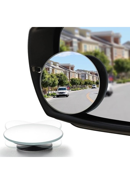 Kör Nokta Aynası, 2 Inç Yuvarlak Hd Cam Çerçevesiz Dışbükey Dikiz Aynası, Geniş Açılı Ayarlanabilir Çubuk, Arabalar, Suv ve Kamyonlar Için, 2'li Paket