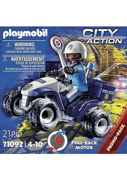 City Action 71092 Polis Dörtçeker Arazi Aracı Geri Çekilebilir Motorlu, Eğlenceli Yaratıcı Rol Yapma Oyunu, Oyun Seti, 4 Yaş ve Üzeri Çocuklar Için Uygun Oyun Seti modelleri