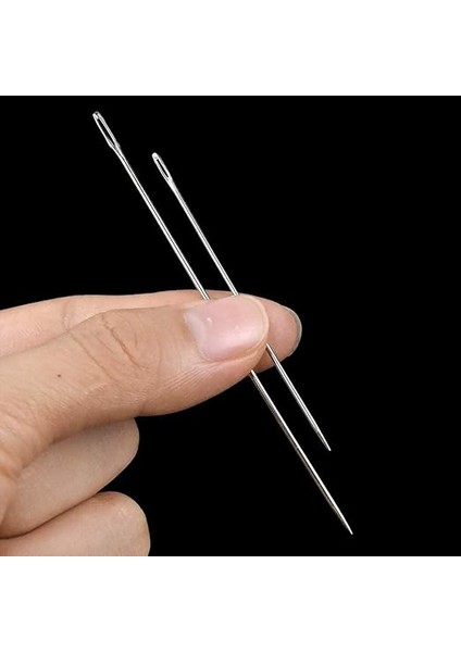 Adet Büyük Gözlü El Dikiş Iğnesi Büyük Göz Dikiş Iğnesi Seti Metal Crewel Iğne Kör Iğne Kumaş Yorgan Onarım Nakış Dikiş Çapraz Dikiş Boncuk El Sanatı, Çeşitli Boyut modelleri