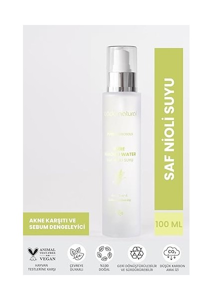 Natural Nioli Suyu Sebum Dengeleyici Akne Karşıtı TONIK%100 Doğal ve Saf 100 ml fırsatları