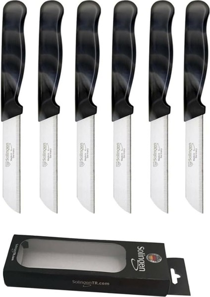 Meyve Sebze Bıçağı Seti, 6 Parça (Siyah)