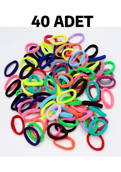 Renkli Saç Tokası 40 Adet Orta Boy Esnek Havlu Lastik Toka fiyatları