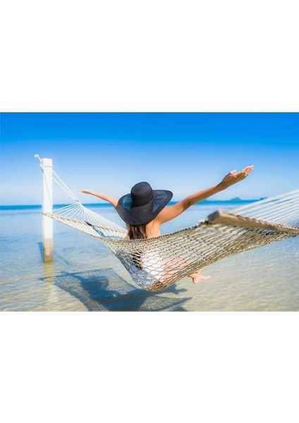 Suya Dayanıklı Polyester Çift Kat Kişilik El Örgü Kalın Halatlı Ipli Sallanan Sağlam Hamak Salıncak indirimleri