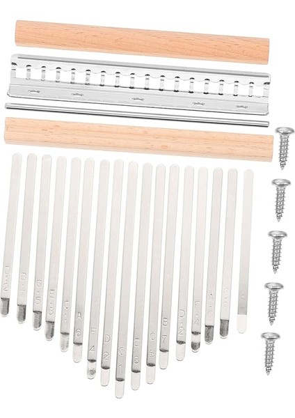 17 Ton Kalimba Seti - Piyano Tuşu Çıkartmaları ve Başparmak Penaları - Piyano Çalanlar Için