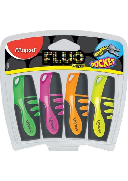 742777 Fluo Peps Mini Fosforlu Kalem 4 Lü