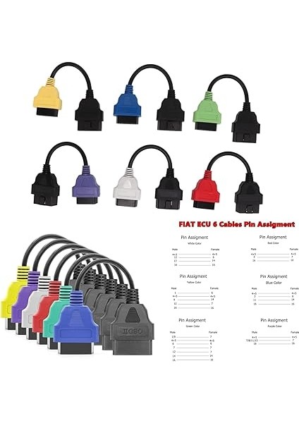 Araçlar Için Multiecuscan Uyumlu Obdıı Soket Kabloları 6 Renk Kablolar Farklı Modüllere Bağlanmak Için modelleri