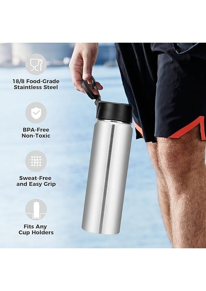 650 ml Içecek Şişesi, Paslanmaz Çelik, Pipetli, Çift Duvarlı, Vakum Izolasyonlu, Çocuk, Metal, Sızdırmaz, Bpa Içermez, Spor, Okul, Dış Mekan Için Termos (Gümüş, 22 Oz) fırsatları