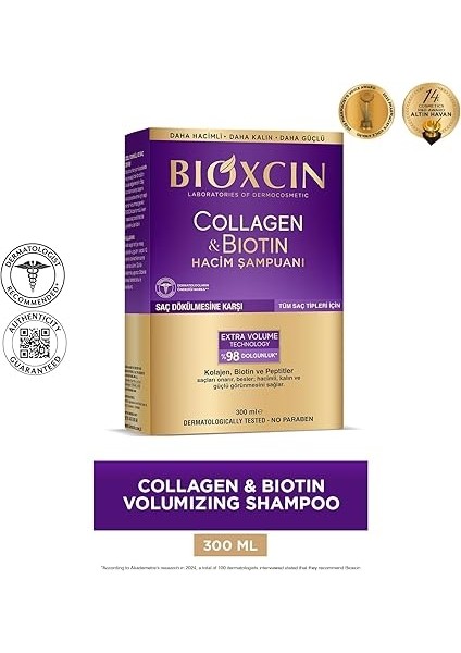 Collagen &amp; Biotin Ekstra Hacim &amp; Dolgunlaştırıcı Şampuan 300 ml - Ince Telli ve Hassas Saçlar fiyatları